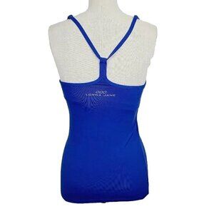 Lorna Jane Tank Top XS Royal Blue Stretch Knit Racerback Shelf Bra‎ Sleeveless